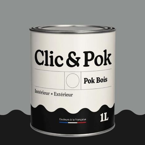 Peinture Bois Extérieur – POK BOIS - 1L - RAL 7042 - Gris signalisation- Résistante aux intempéries - Ne s'écaille pas