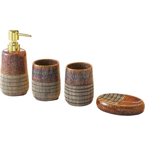 Zuhause Vintage Keramikofen Gurgelbecher Lotionflasche