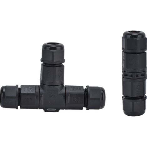 Boîte de jonction étanche IP68 3 broches, connecteur électrique extérieur 250V 16A, boîtier de dérivation pour éclairage et alimentation, usage extérieur. (1/5)
