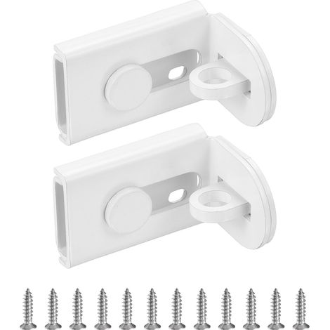 2Pcs Verrou Coulissant 2.09" serrure de sûreté À 90 Degrés Blanc (1/5)