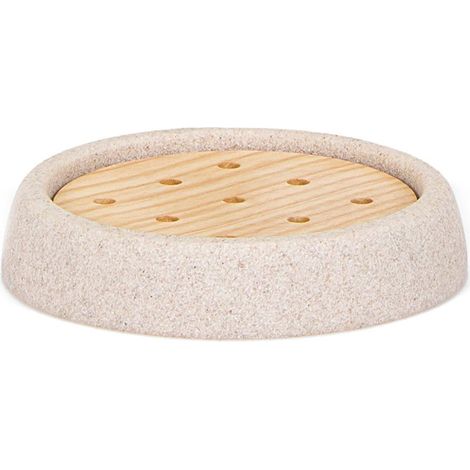 Porta sapone Andre beige gres Ø 10 5 cm bagno
