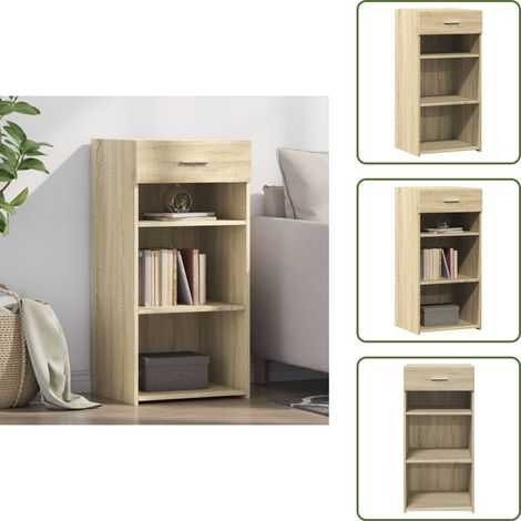 Sideboard Sonoma-Eiche 45x42,5x93 cm Holzwerkstoff - Schreibtisch - Wohnzimmer Dekoration - Holz Sideboard - Regal - Aufbewahrungsschrank (1/5)