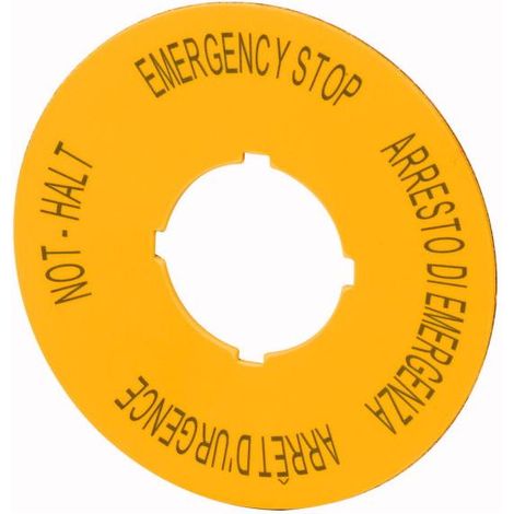 Eaton M22-XAK11 Targhetta (Ø x A) 90 mm x 90 mm NOT-HALT (de, en, fr, it) Giallo 1 pz.