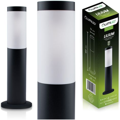 Lampada da giardino per esterni Lilium LUMILED E27 PALO NERO 45cm (1/5)