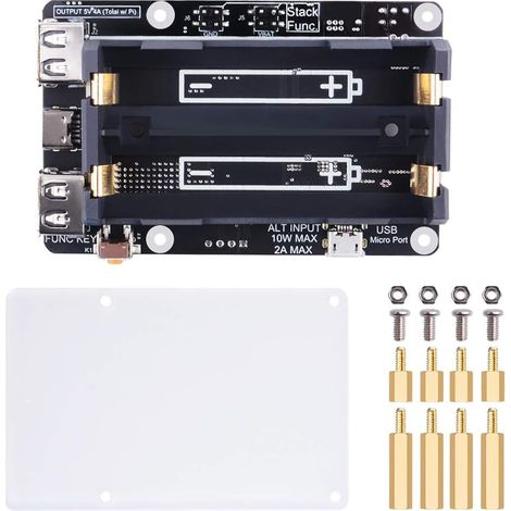 UPS Alimentation UPS Hat, Prise en Charge 18650 Chargeur de Batterie Power Bank Carte d'extension de Gestion de l'alimentation 5 V pour 4B/3B+/3B/2B/B+/B/A+/A (1/5)