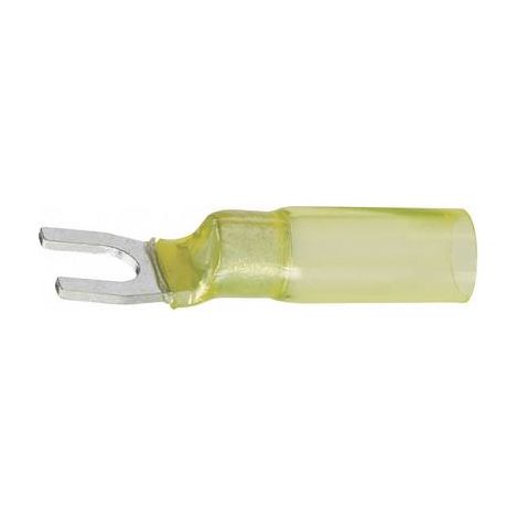 DSG Canusa 7933300102 Cosse à fourche avec gaine thermorétractable 4 mm² 6 mm² Ø du trou=4.3 mm partiellement isolé jaune 1 pc(s) S50736 (1/2)