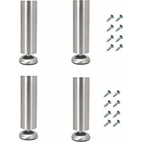 4 pieds de meuble réglables en acier inoxydable de 35 cm pour table basse, meuble TV ou meuble de salle de bain