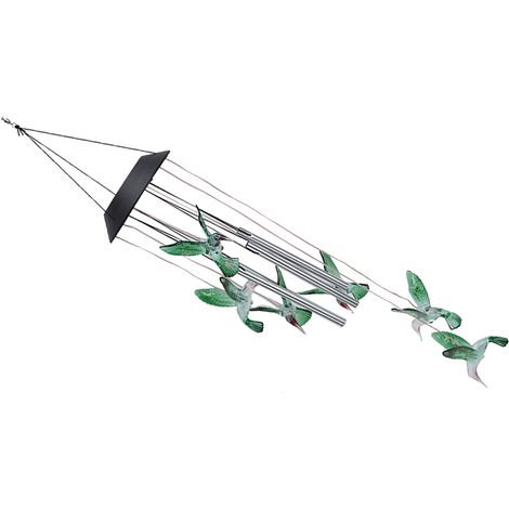 Lampe solaire sans fil, contrôle intelligent de la lumière, étanche IP45, tube en ABS et aluminium, carillon éolien suspendu en forme d'oiseau, lumière colorée pour l'extérieur (1/5)