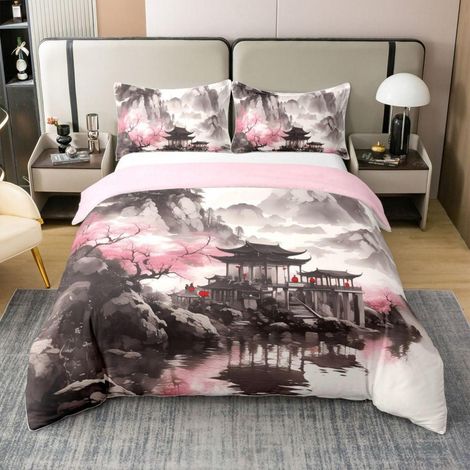 Ensemble de literie 220x240 cm 3 pièces, 100% coton, style chinois