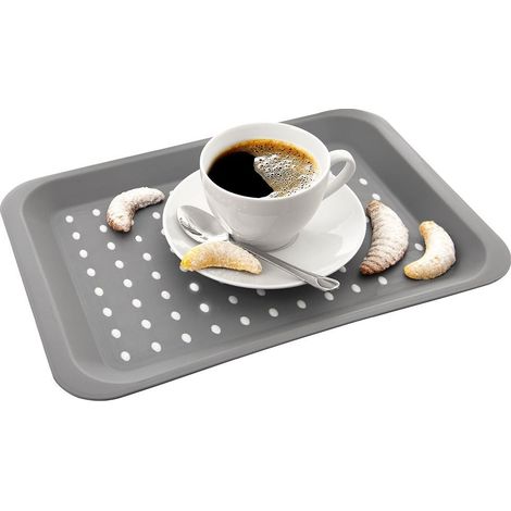 Vassoio da cucina rettangolare in materiale grigio antiscivolo di alta qualita