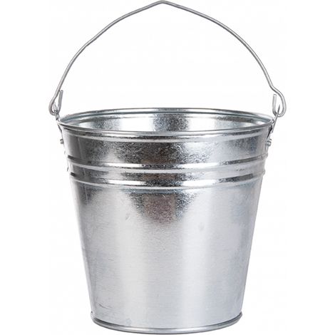 Seau en zinc - L 26.9 x l 25 x H 24,7 cm - Argenté - Livraison gratuite (1/2)