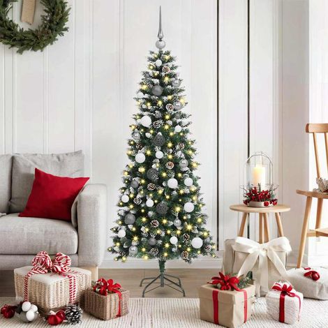 Künstlicher Weihnachtsbaum mit 150 LEDs mit Ständer Grün 150 cm