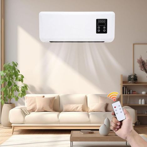Ventilateur Mural Avec Télécommande,(Il ne possède pas de fonction de refroidissement)Polyvalent ventilateur Portables ventilateur,ventilateur Mural Réversible Split,Sans Unité Extérieure (1/4)