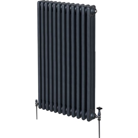 Radiador Tradicional Vertical de 3 columnas 1500mm x562mm  Gris Antracita   Acero  Montado en pared  Kit de fijación y soportes  + Cepillo de limpieza GRATIS  Calefacción estufa calefactor