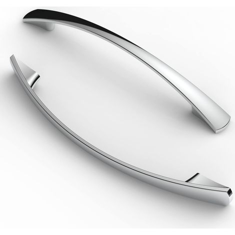Poignées de Meubles 10 Pièces - Entraxe 128 mm - Chrome pour Placard,Cuisine,Tiroir (1/5)