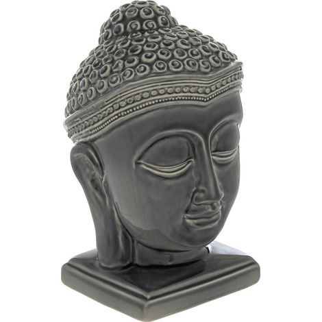 Buddha-Statuette Yola Keramik grau H22,5cm - Atmosphera créateur d'intérieur