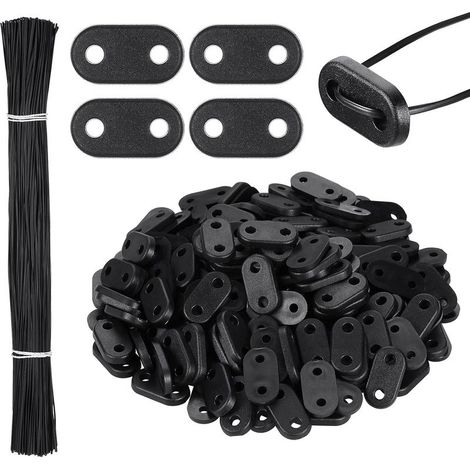 200 Sets Kit de Fixation de Clôture Brise-Vue de Confidentialité en PVC Résistant aux Intempéries 200 Clips de Montage 200 Attaches de Câble de Fil de Plaque de Montage pour Jardin Balcon (1/5)