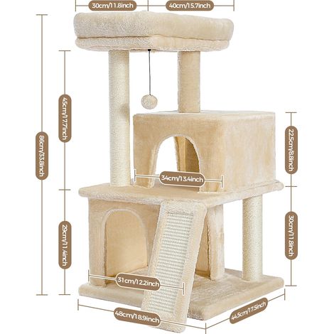 Árbol para gatos, condominios espaciosos, construcción robusta (1/2)