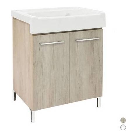 Unité d'évier avec lavabo en céramique 2 portes