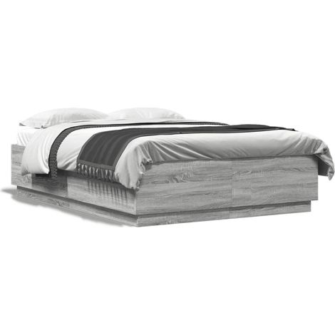 Maison Exclusive - Bettgestell Grau Sonoma 160x200 cm Holzwerksto