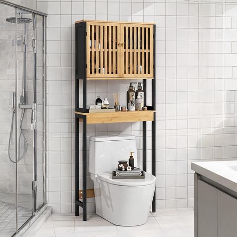 Meuble de salle de bain bois naturel en bois 60 x 21,5 x 172 cm (1/5)