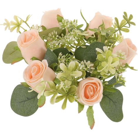 Couronne de bougies décorative de bureau, couronne de bougies en fleurs artificielles (1/5)