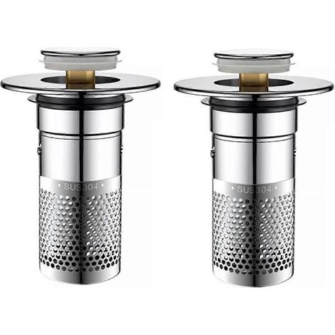 Filtre de siphon de sol en acier inoxydable, bouchon de lavabo, récupérateur de cheveux A-- (1/5)
