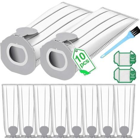 Paryou – Lot de 10 sacs d'aspirateur pour Vorwerk Kobold VK7 et FP7 – Sac à poussière filtrant 4 couches – Installation facile avec fermeture à clapet
