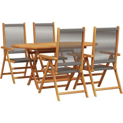 Maison Exclusive - Set da Pranzo per Giardino 5 pcs Grigio