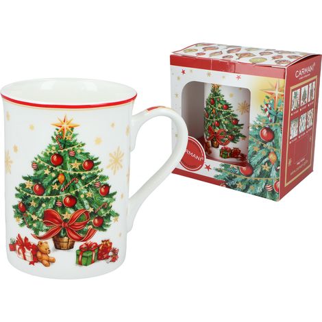 Tazza di Natale, regalo per l'albero di Natale, vetro artistico, Carmani (1/3)