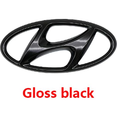 (Hyundai Noir brillant, 115 x 58 mm) - Convient aux Hyundai Tucson, Elantra, Accent, Mistra, Lafesta, IX35 et I20. Logo de voiture (1 pièce) pour capot avant, capot arrière, emblème de coffre. Accesso (1/5)