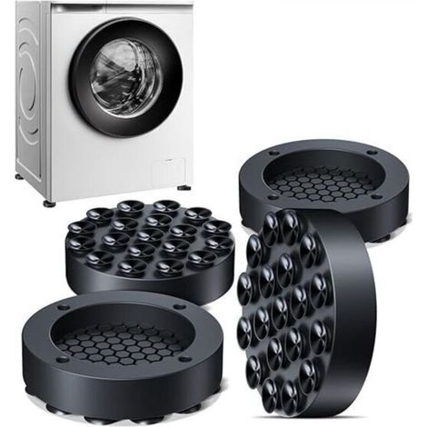Pack of 4 Vibration Dampeners for Washing Machines, Universal Anti-Vibration Non-Slip Rubber Mats for Washers and Dryers (1/5)