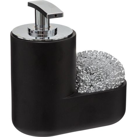 Distributore di sapone con spugna 300ml nero - 5five
