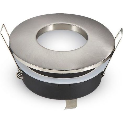 V-TAC VT-787RD-SN Portafaretto LED da Incasso Rotondo GU10 e GU5.3 (MR16) Colore Grigio Satinato IP54 - SKU 3614
