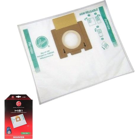 Lot de 4 sacs microfibres pour aspirateur – Compatible avec Hoover TELIOS EXTRA – Retient 99% des poussières – Résistant aux particules tranchantes