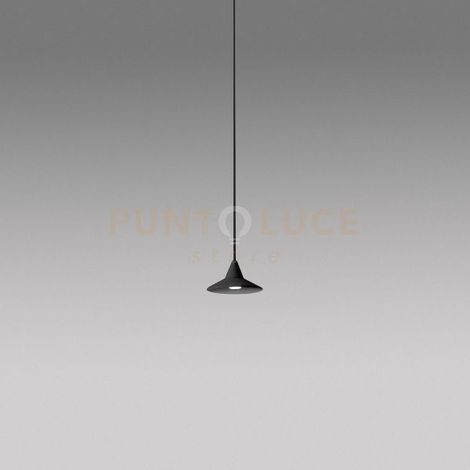 HELENA S/1 - SOSPENSIONE IN ALLUMINIO NERO 1 LUCE A LED 3000K 7W 325LM