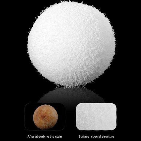 Boules éponges absorbantes d'huile réutilisables de 7,6 cm (3 pouces), boules éponges lavables, boules éponges flottantes pour filtre de piscine
