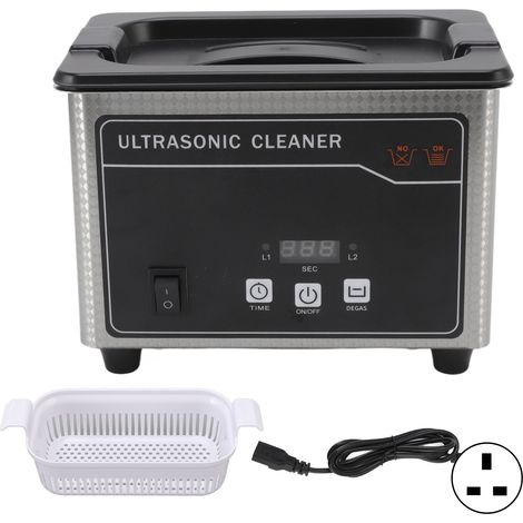 Nettoyeur ultrasonique portable 40KHz, 800ml, grande capacité, faible bruit, machine de nettoyage pour verre et bijoux, fiche UK 220V (1/5)