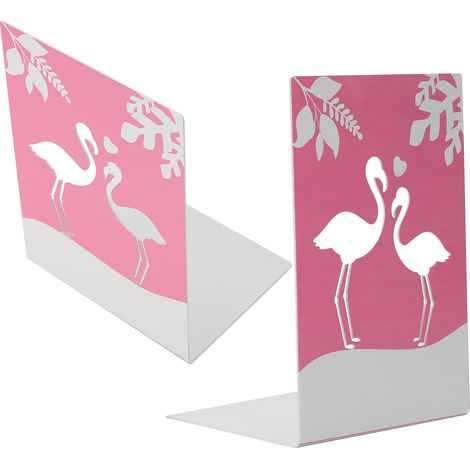 Adorables serre-livres flamants roses pour étagères de bureau (1/5)