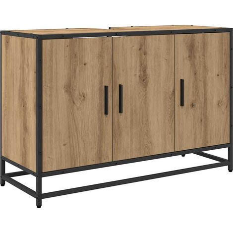 Mueble de Cuarto de Baño Roble artesanal 90 x 33 x 60 cm vidaXL