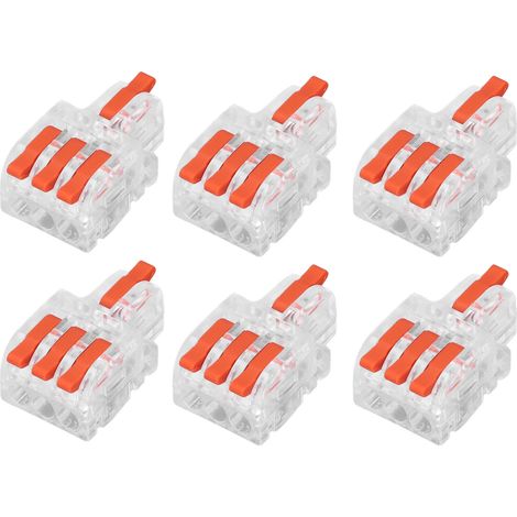 Lot de 15 connecteurs de barrage bornier transparents DF-13, raccordement rapide par enfichage, mini compact, cuivre PC, fils rigides 0.2-4mm² souples 0.2-2.5mm² (1/5)