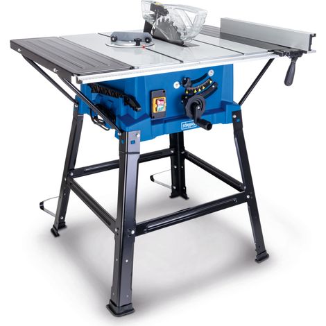 Scheppach Scie sur table HS110 – 230 V – 2000 W – Scie circulaire sur table – Hauteur de coupe 87 mm – Diamètre de lame HW Ø 254 mm – Laser – Avec protecteur de lame, guide d'angle et guide parallèle (1/5)
