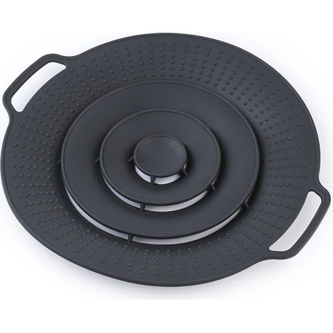 Protection anti-débordement en silicone et protection anti-éclaboussures, couvercle universel, résistant à la chaleur, passe au lave-vaisselle et au micro-ondes pour casseroles, poêles et micro-ondes (1/5)