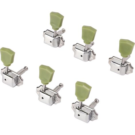 Lot de 6 clés d'accordage en métal et plastique semi-scellées pour guitare électro-acoustique 3L3R argentées (1/5)