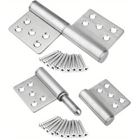 FENOPLASTICA2pcs Charnière de Porte Robuste en Acier Inoxydable 304  Capacité 35 kg, Résistante à la Corrosion, Pour Portes en Bois, Garage et Maison (1/5)