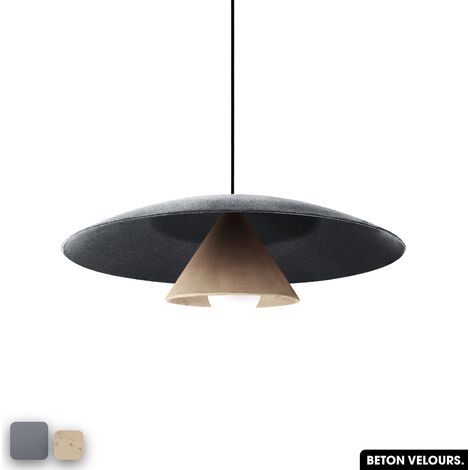 Lampe de suspension en béton velours - OLEMI VELVET CONCRETE GRIS - SABLE (1/3)