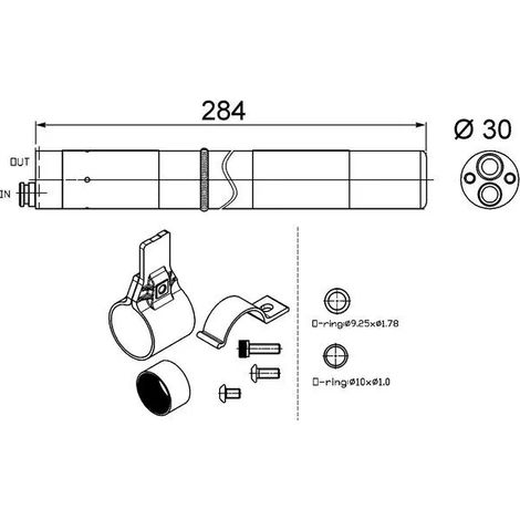 Filtre déshydratant, climatisation MAHLE AD 251 000S AUDI 8K0 298 403 8K0298403