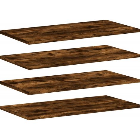 vidaXL Wall Shelves 4 pcs Smoked Oak 60x20x1.5 cm Engineered Wood