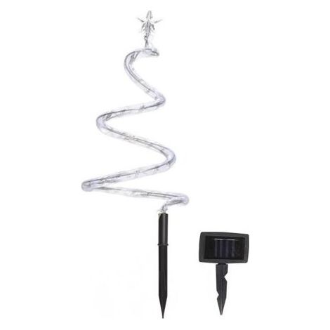 OSE – Lot de 4 sapins lumineux à LED en spirale – Hauteur 32 cm – Éclairage solaire multicolore – 2 modes fixe ou clignotant (1/2)