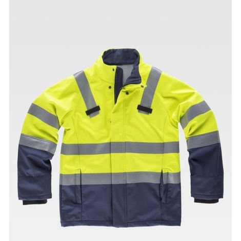 Chaqueta Workshell ignífuga, antiestática con protección para soldadura, arco eléctrico S9501 S Amarillo A.V.+Marino (1/2)